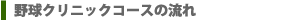 野球クリニックコースの流れ