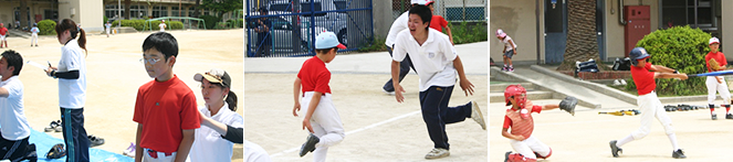 西宮市の少年野球チームでの実習